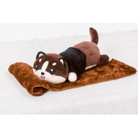 Плед+подушка детские №1074 Cat Dark Brown