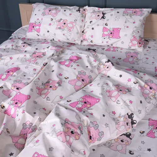 Комплект постельного белья Бязь JUNIOR 17-0776 Magic cats pink - 2