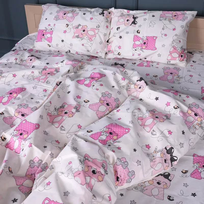 Комплект постельного белья Бязь JUNIOR 17-0776 Magic cats pink - 1