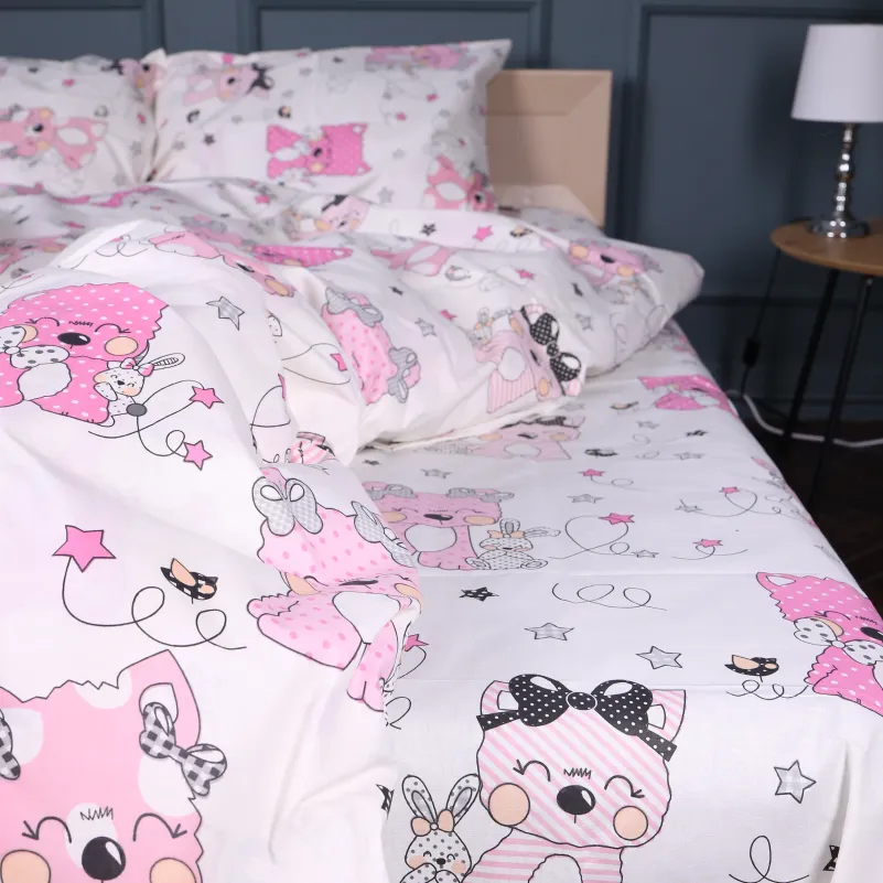 Комплект постельного белья Ranforce Elite TEENAGER 17-0776 Magic cats pink - 2
