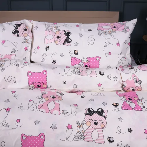 Комплект постельного белья Ranforce Elite TEENAGER 17-0776 Magic cats pink - 2