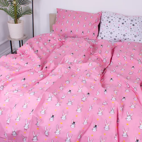 Комплект постельного белья Ranforce Elite TEENAGER 17-0528 Bunnies pink - 2