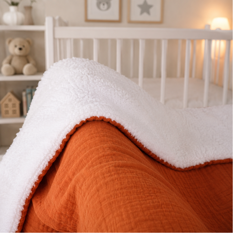 Детский плед №082 Teddy Muslin Terracotta - 3