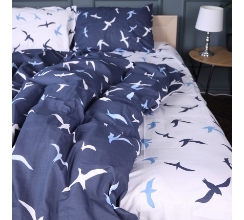 Пододеяльник Бязь 17-0825 Flying birds blue
