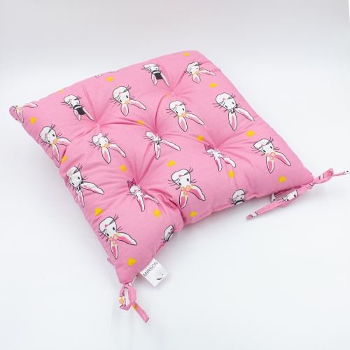 Подушка для стільця Бязь Принт 17-0528 Bunnies pink