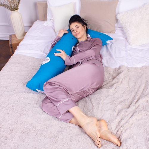 Подушка для вагітних та відпочинку Г-подібна №8449 Color Line 17-0350 Slovenia Blue