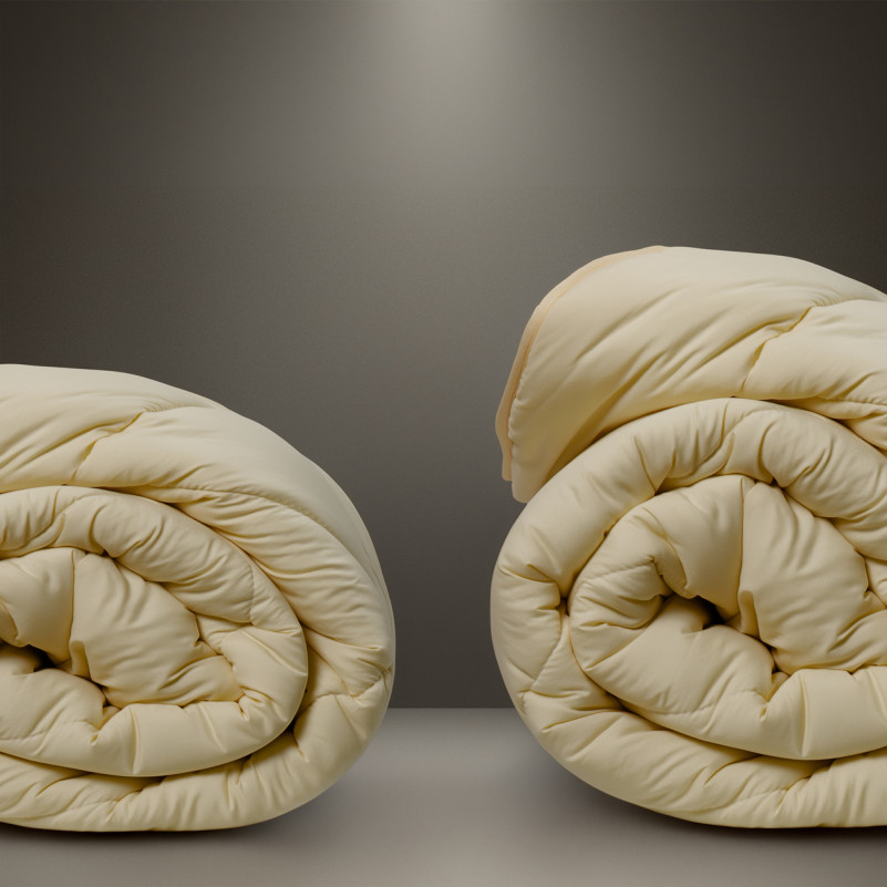 Одеяло шерстяное Eco Light Creamy №1641 шерсть микросатин (супер теплое) - 7