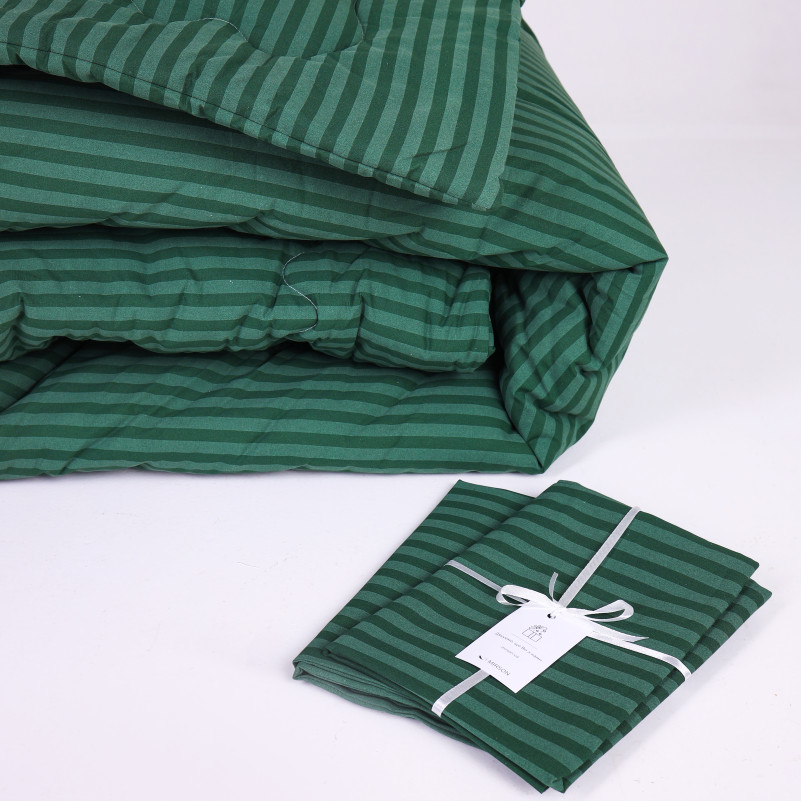Одеяло шерстяное №135-3 Сolor Fun Line 17-0612 Stripe Emerald шерсть бязь (зима) - 4