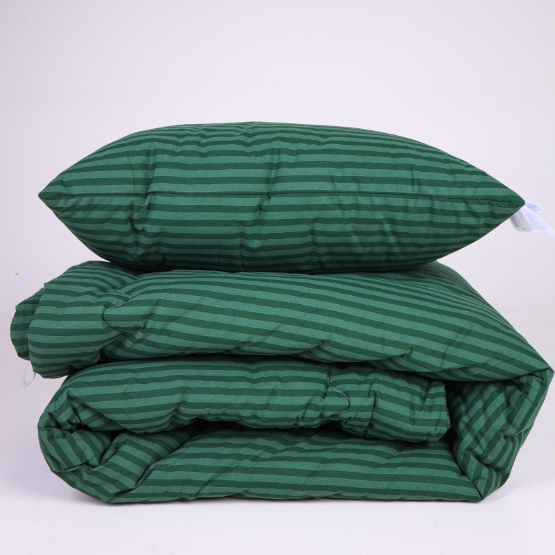 Одеяло шерстяное №135-3 Сolor Fun Line 17-0612 Stripe Emerald шерсть бязь (зима) - 3