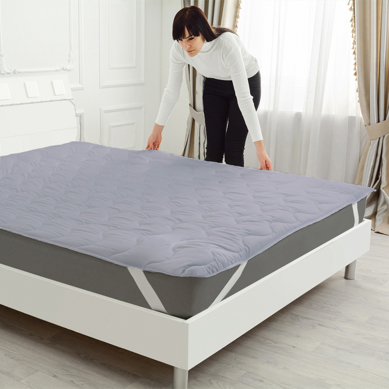 Наматрасник №9053 Eco Light Gray (Bamboo) (обычный на резинке по углам) Фото - 6