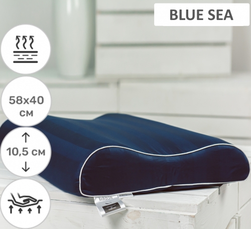Подушка ортопедическая №6027 Noble stripe Blue sea AERO 58*40*10,5 см