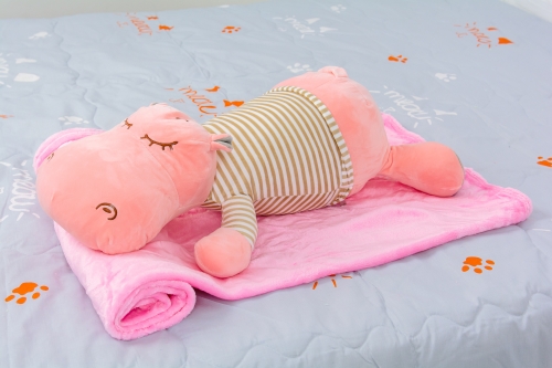 Плед+подушка дитячі №1062 Hippopotamus Pink