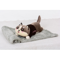 Плед+подушка детские №1075 Cat Gray