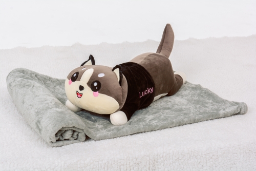 Плед+подушка детские №1075 Cat Gray