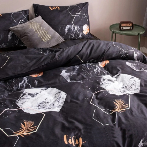 Простынь Бязь 17-0309 Black marble