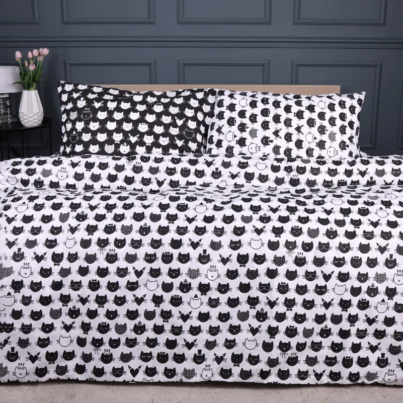 Комплект постільної білизни Ranforce Elite JUNIOR 17-0673 Monochrome Meows