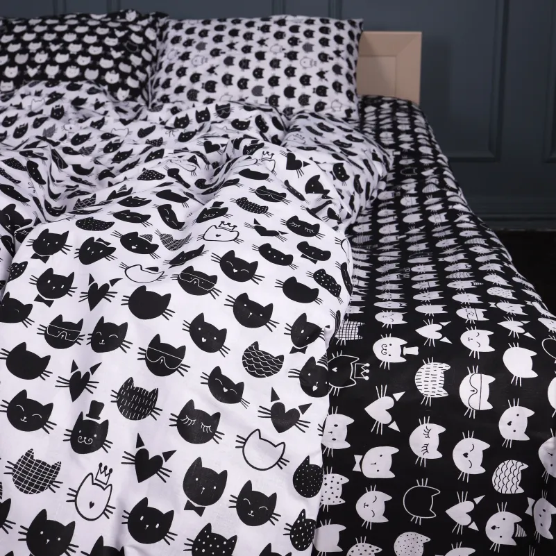 Комплект постільної білизни Ranforce Elite JUNIOR 17-0673 Monochrome Meows - 2
