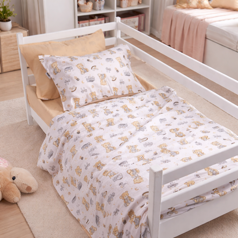 Пододеяльник  Бязь 17-0917 Little Teddy gray