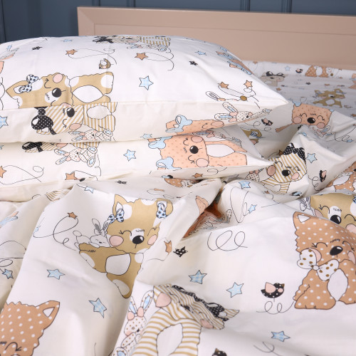 Наволочка Бязь 17-0777 Magic cats olive