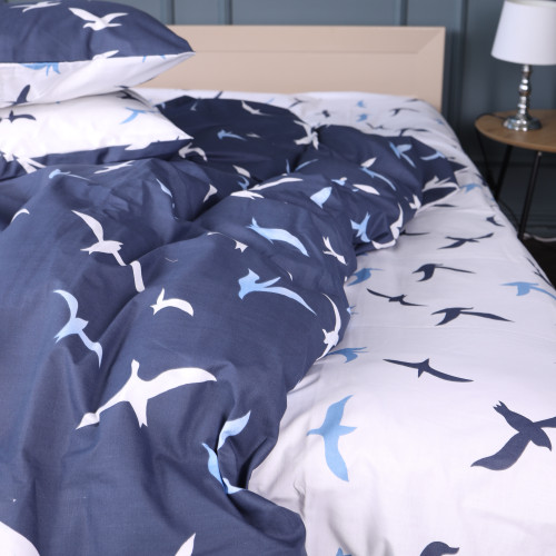 Простирадло Бязь 17-0825 Flying birds blue