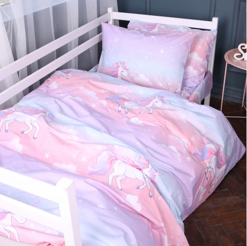 Пододеяльник Бязь Kids Time 17-0790 Единорог на радуге