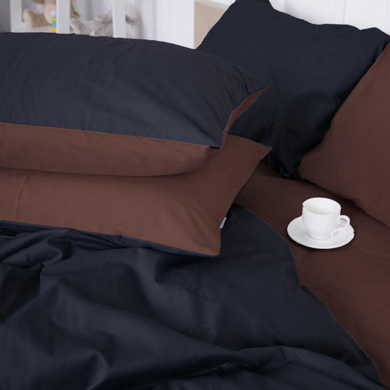 Комплект постельного белья Сатин JUNIOR Dark Chocolate 0211+0055 - 1
