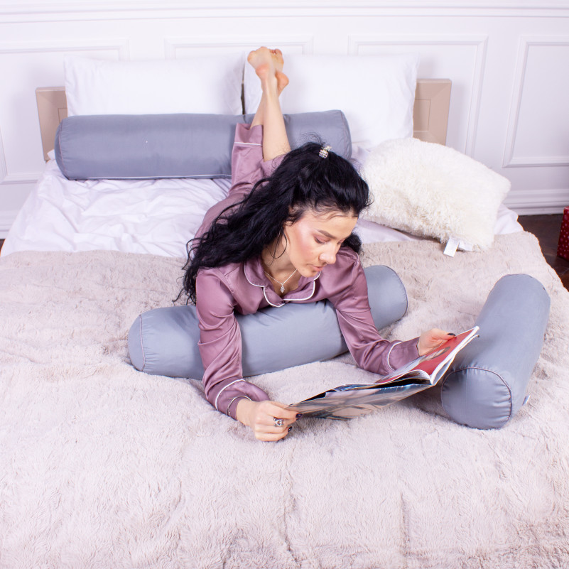 Подушка-валик №8342 Eco Line Gray Tencel - 9