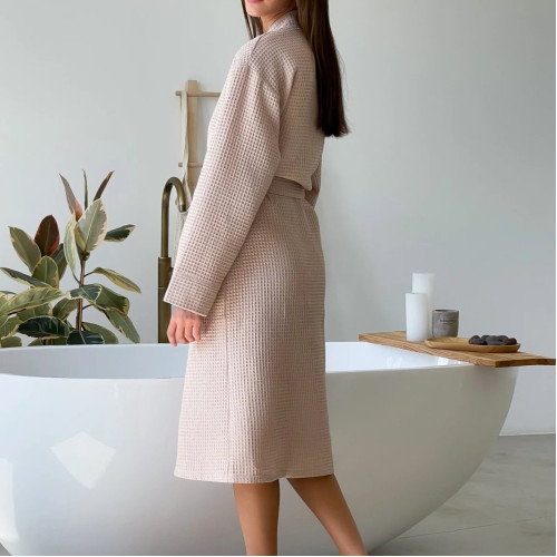 Халат "Soft Waffle long" beige