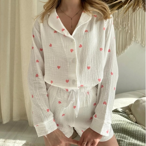 Пижама "Heart" white з шортами