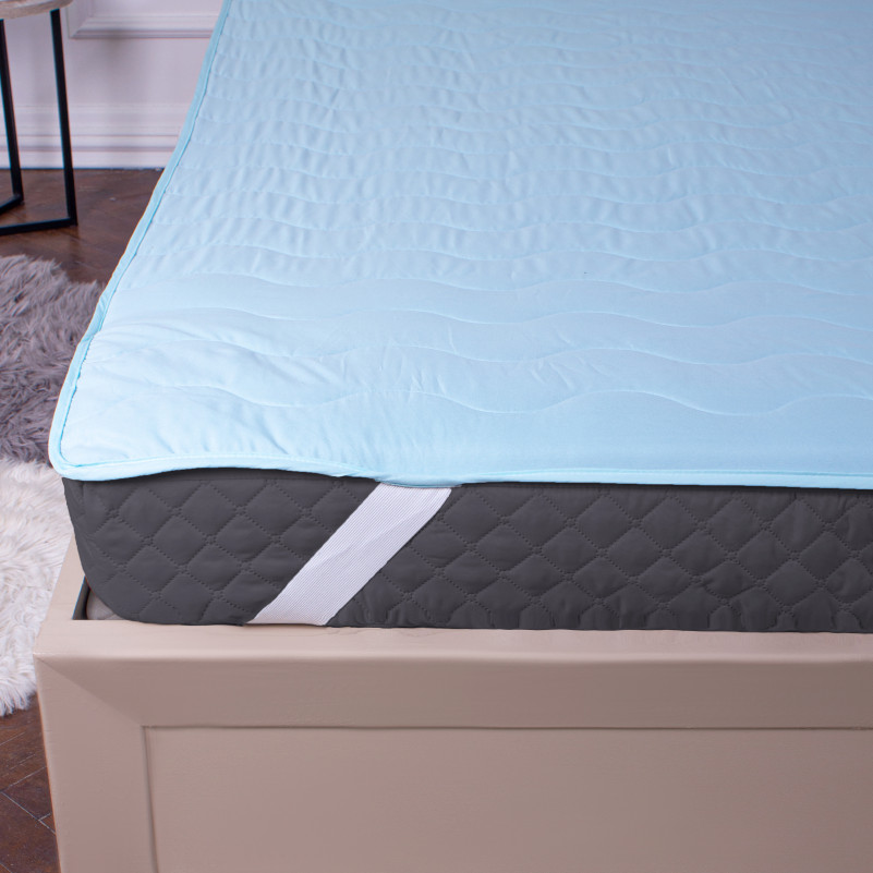 Наматрацник №1716 Eco Light Blue (Wool) (звичайний з гумкою по кутах) - 3