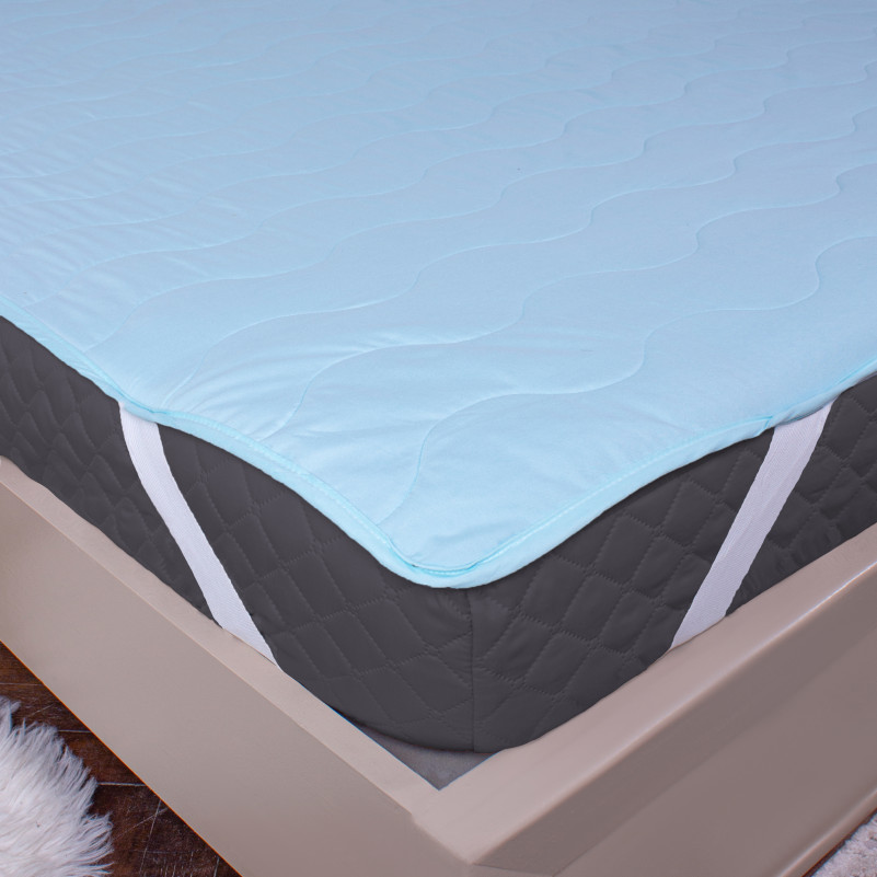 Наматрацник №1716 Eco Light Blue (Wool) (звичайний з гумкою по кутах) - 5