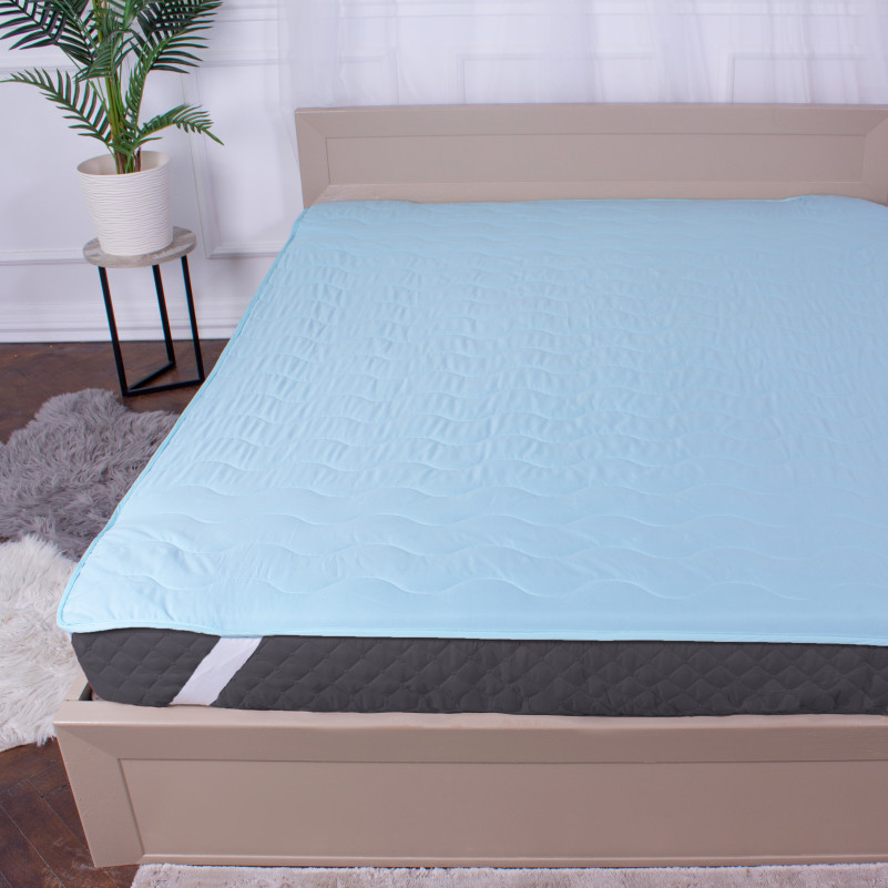 Наматрацник №1716 Eco Light Blue (Wool) (звичайний з гумкою по кутах) - 4