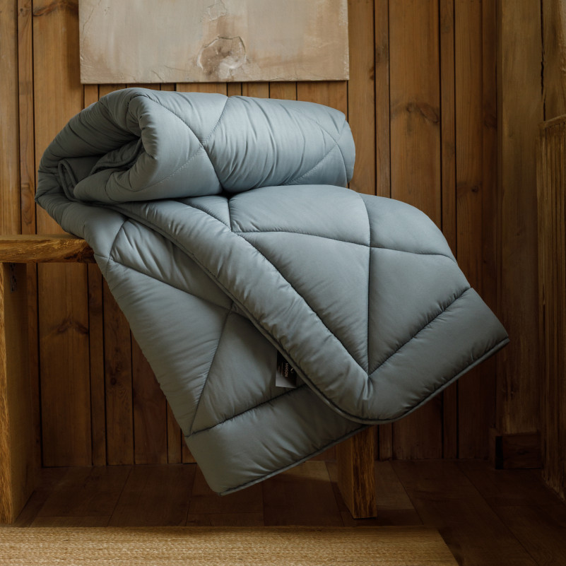 Одеяло шелковое Eco Light Gray №9003 шелк Капок микросатин (супер теплое) - 6