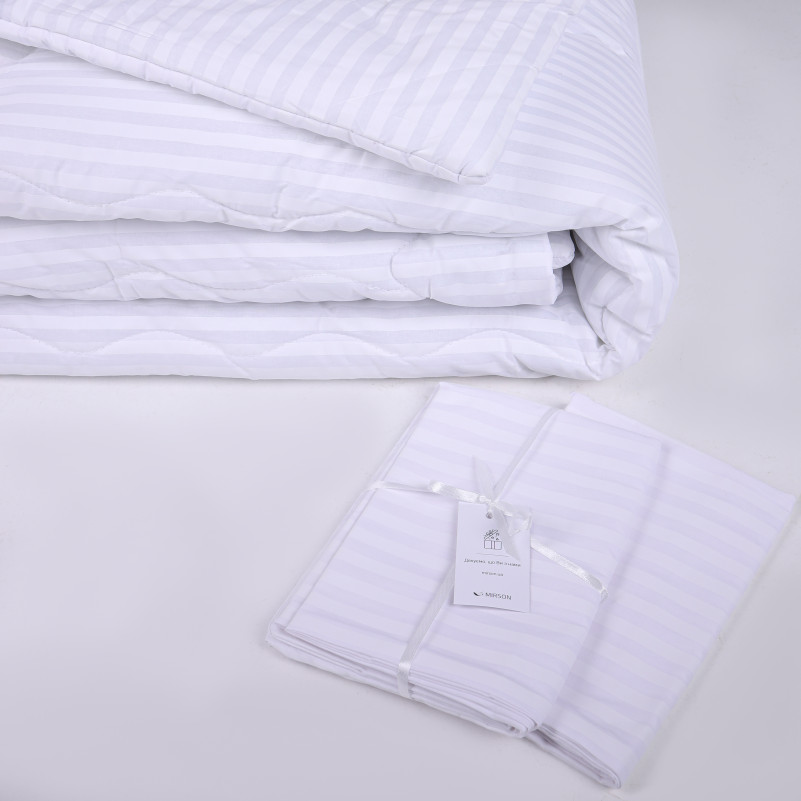 Одеяло шерстяное №189-3 Сolor Fun Line 17-0605 Stripe White шерсть бязь (зима) - 3