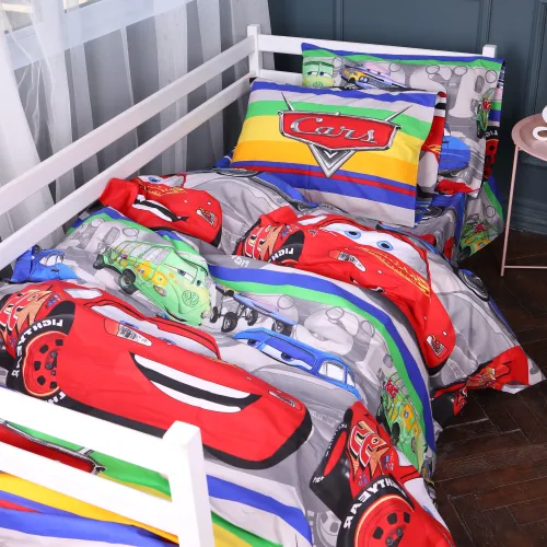 Комплект постельного белья Бязь JUNIOR 17-0779 McQueen's Racing Dreams gray