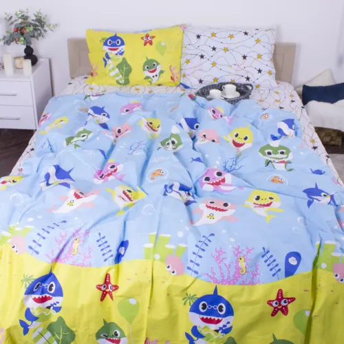 Комплект постельного белья Бязь JUNIOR 17-0522 Sharks are fun