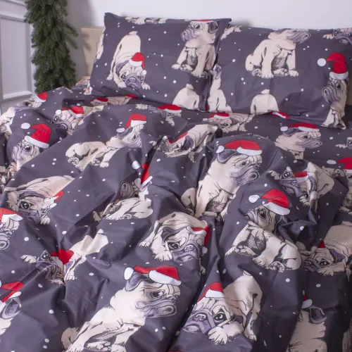 Комплект постельного белья  Бязь LITTLE KIDS 17-0598 New Year's pug - 2