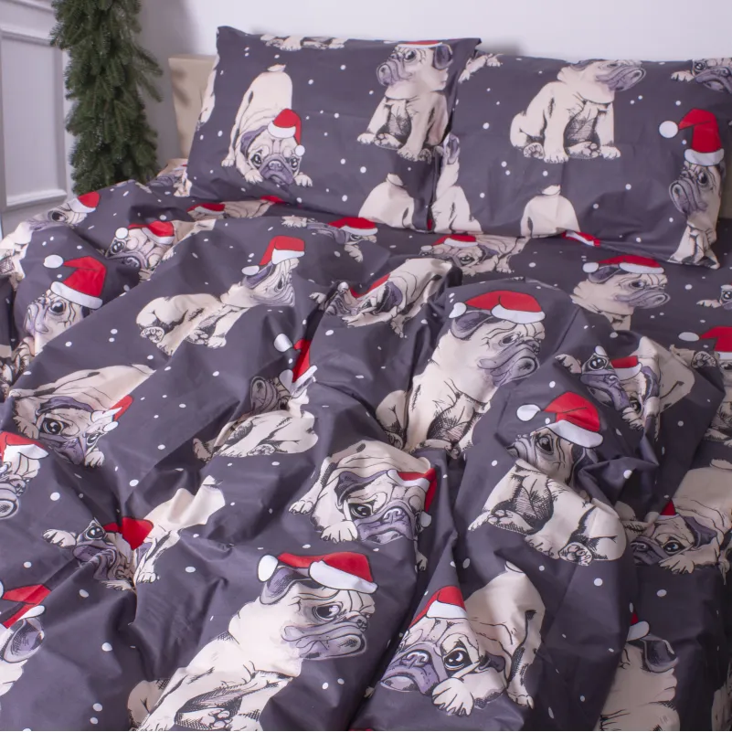 Комплект постельного белья  Бязь LITTLE KIDS 17-0598 New Year's pug - 1