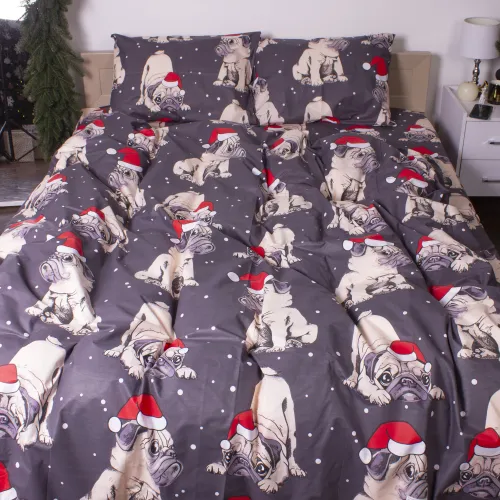 Комплект постельного белья  Бязь LITTLE KIDS 17-0598 New Year's pug