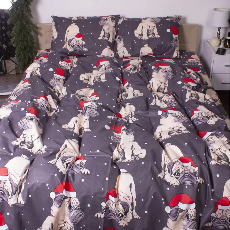 Комплект постельного белья  Бязь LITTLE KIDS 17-0598 New Year's pug