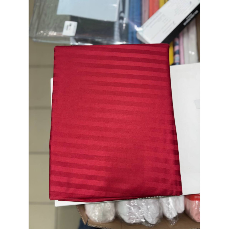 Простирадло на гумці Satin Stripe 30-0018 Red УЦІНКА - 1