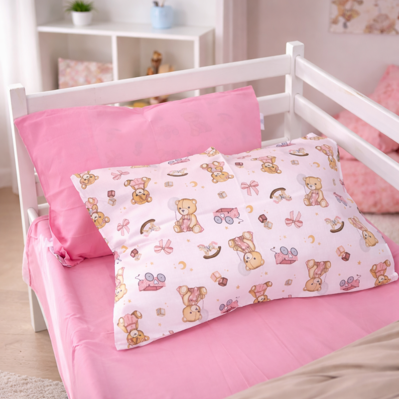 Наволочка Бязь 17-0916 Little Teddy pink