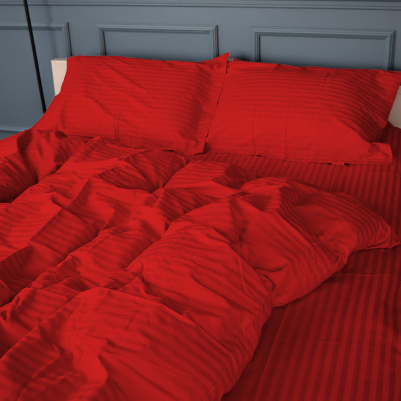 Комплект постельного белья Сатин TEENAGER Satin Stripe 30-0018 Red