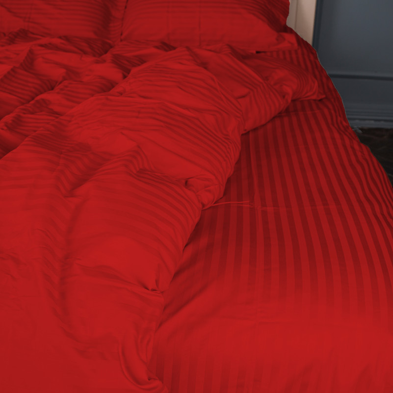 Комплект постельного белья Сатин TEENAGER Satin Stripe 30-0018 Red - 1