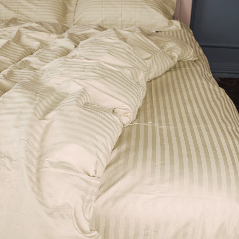 Комплект постельного белья Сатин JUNIOR Satin Stripe 30-0002 Soft Yellow - 2