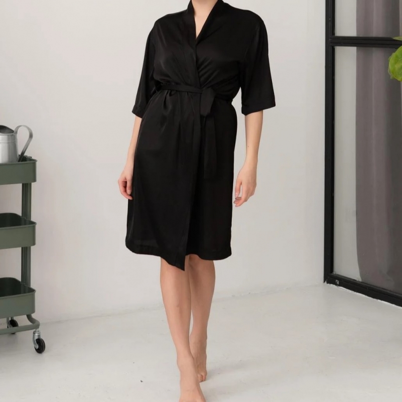 Халат "Silk Aura" black