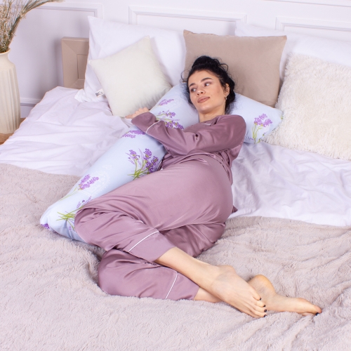 Подушка для вагітних та відпочинку Г-подібна №8431 Color Line 17-0130 Lavender sea