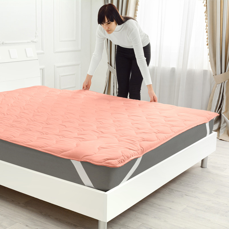 Наматрацник Kids Time №1760 Eco Light Coral (Bamboo) звичайний, на гумці по кутам - 5