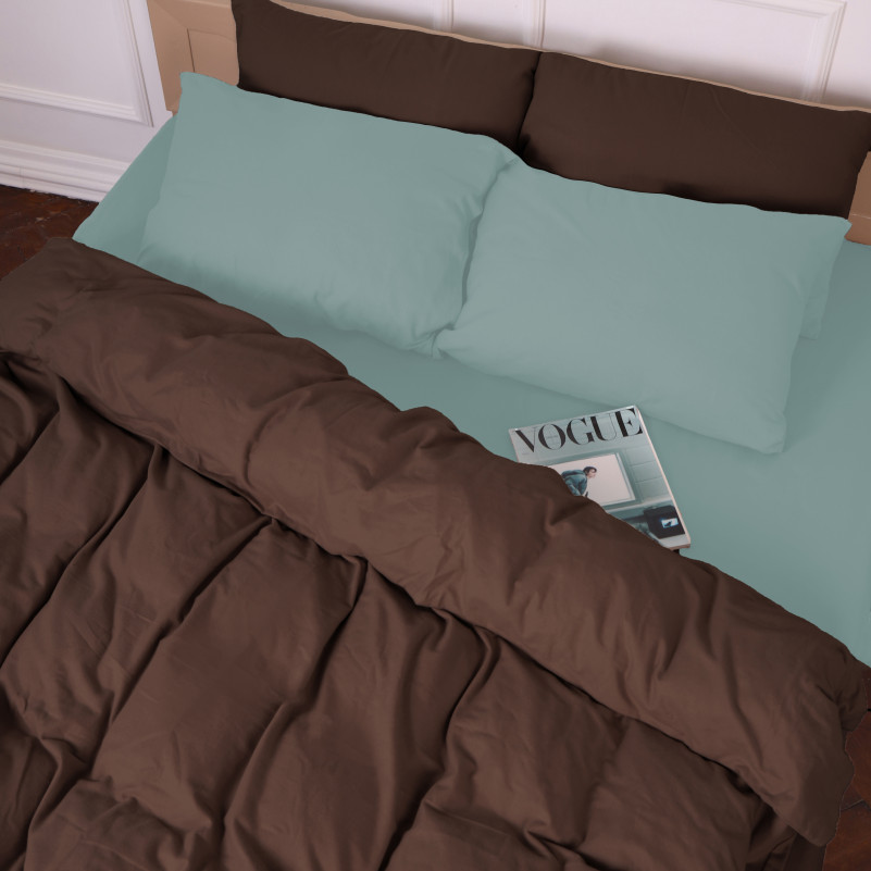 Комплект постельного белья TEENAGER Фланель 006-003 Menthol/Brown - 6