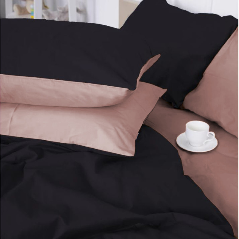 Комплект постельного белья Сатин JUNIOR Dark Coffee 0165+0055